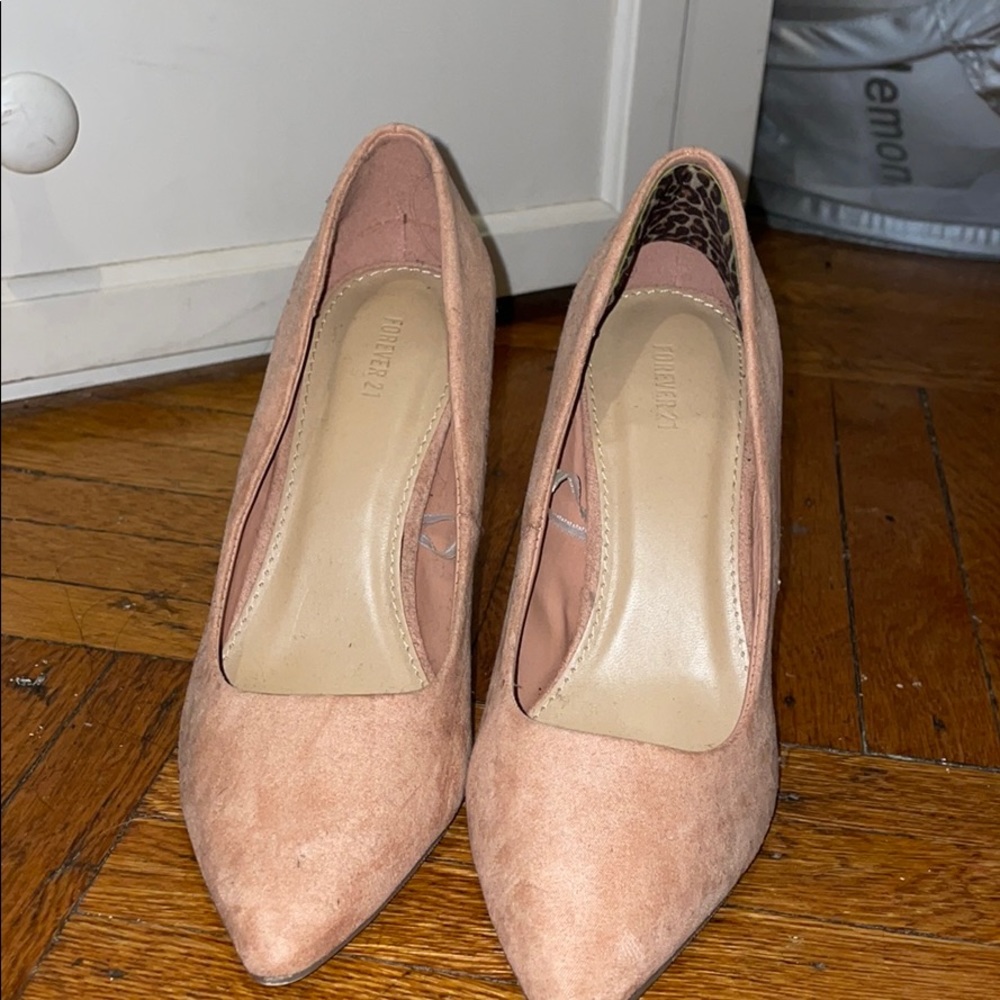 Forever 21 Nude/Pink Suede Heel